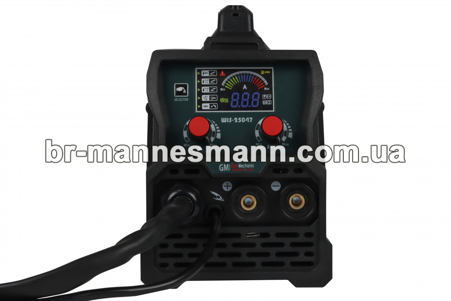 ІНВЕРТОР ЗВАРЮВАЛЬНИЙ MIG/MMA/TIG (НАПІВАВТОМАТ) GUT MECHANIC 4.7KVA 10-250A (ДРІТ 0.8-1MM, ЕЛЕКТРОДИ 1.6-4.0MM) WIS25047 - фото 3